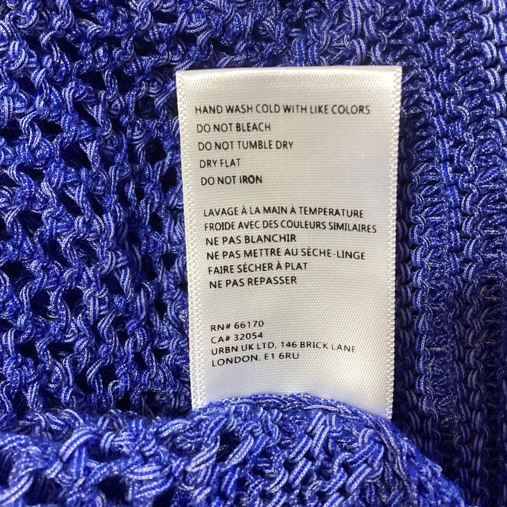 Anthropologie Juillet Cropped Cardigan Sweater OS Blue Boho Coastal Hippie - Picture 8 of 8